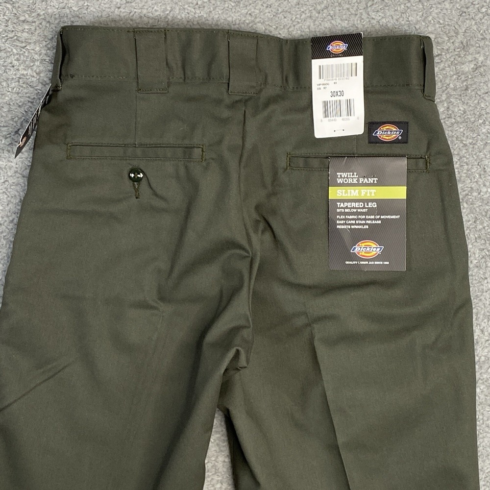 Dickies Pants 30x30 Green Slim Fit Tapered Leg‎ Flex Twill NWT - Picture 13 of 15